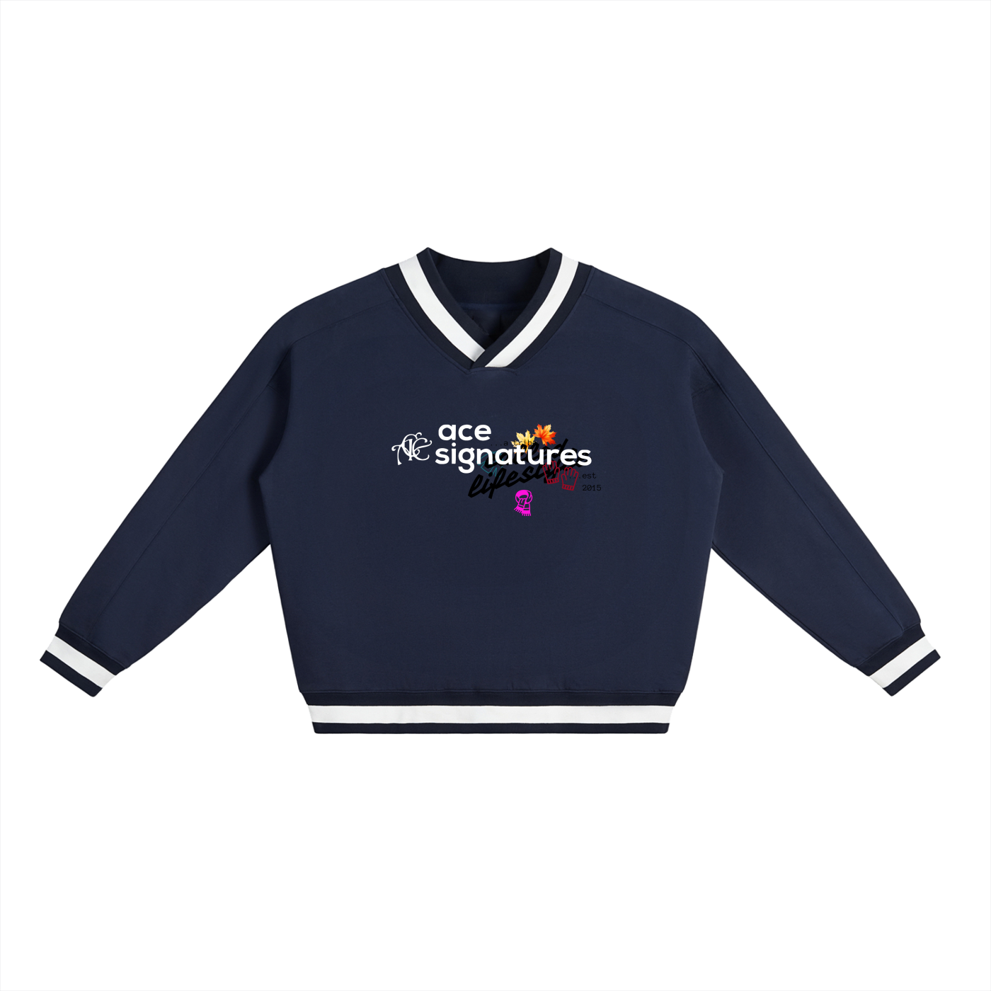 Ace Signatures V-Neck Boxy Sweatshirt